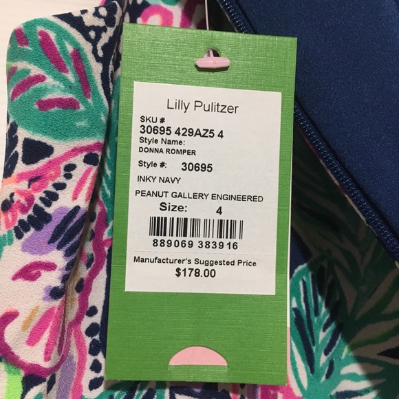 NEW Lilly Pulitzer Donna Romper in Peanut Gallery - Picture 6 of 7